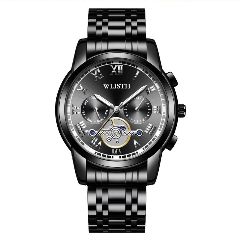 Men s Quartz Watch - Luminous, Waterproof, Leather & Steel Straps, Trendy Design