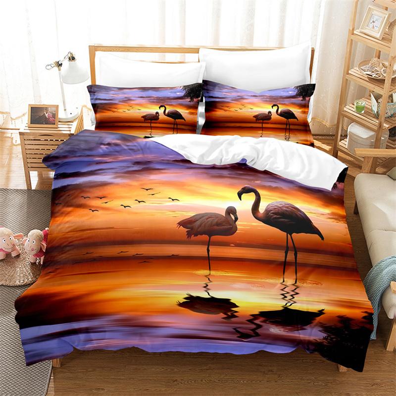 Swan Rose Queen Bedding Set Duvet Cover Set Bedding Digital Printing Bed Linen King Size Duvet Cover Set Bedding Set