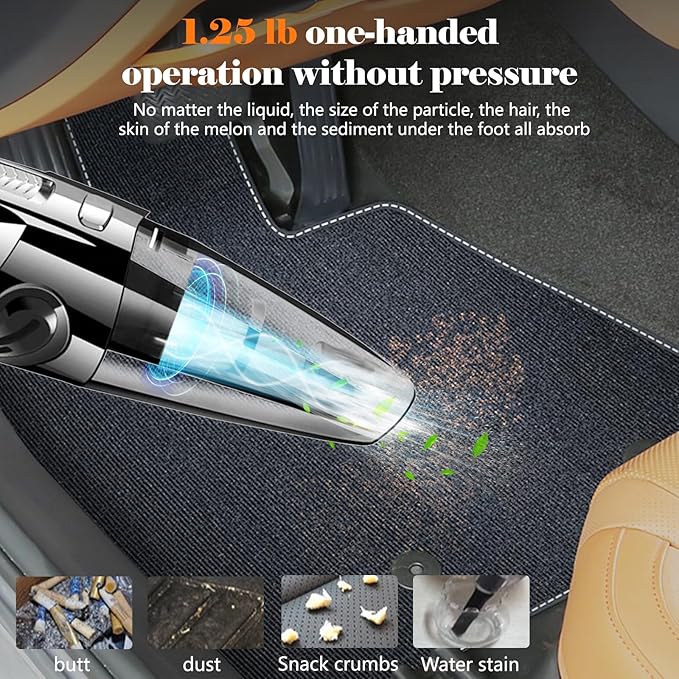Handheld Vacuum Cordless, Portable Rechargeable Mini Vacuum, High Power with Fast Cahrge Tech, Home Car Carpet Stairs Pet Hair Cleaning