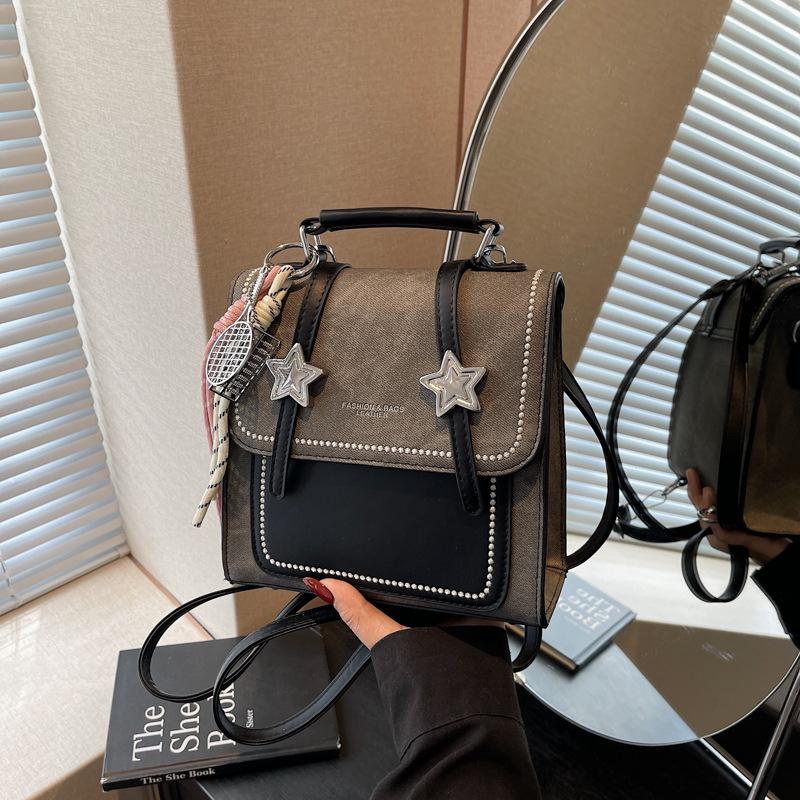 Backpack Women's Fashion Casual Handheld Student School Bag Small Square Bag Premium Light Travel Backpack