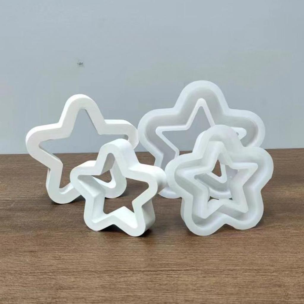 3 Stück Sternform Harzform Ausgehöhlter Stern Harz Silikonform für DIY Gipsornament Handwerk Tischdekorationen