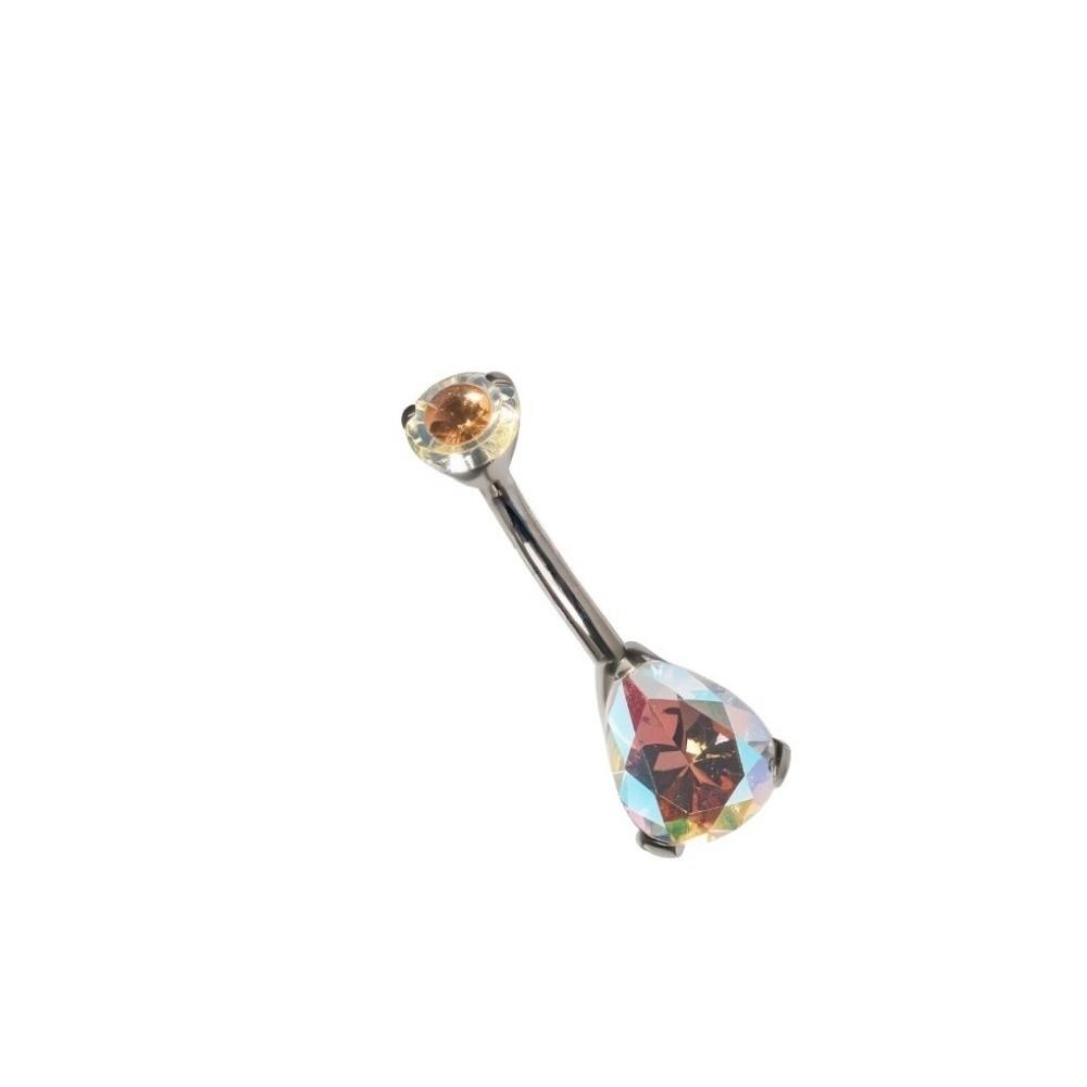 Elegant Triangle Zircon Navel Bars Zircon Stone Body Piercing Jewelry Navel Piercing цветной