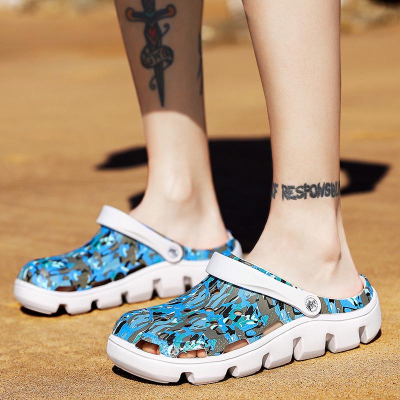 Summer Comfortable Men'S Garden Clogs Camouflage  Breathable Eva Injection Shoes Casual Sandal Woman Beach Slippers Water Shoes