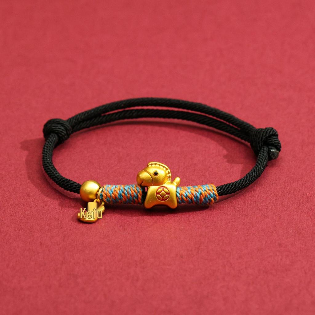 2026 Zodiac Year of the Horse Red Bracelet: Handmade Ben Ming Nian Woven Rope for Good Fortune