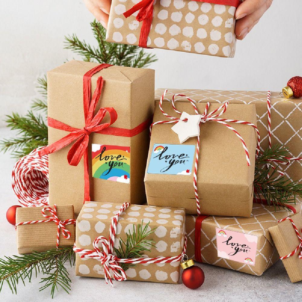 140/230Pcs DIY Blank Label Sticker Rainbow Self-Adhesive Thermal Paper  Shipping Labels