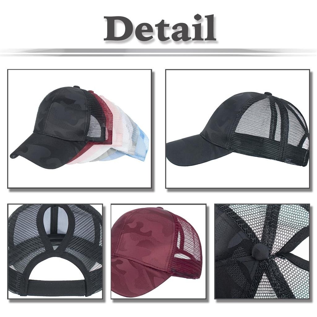 Cap Hat Mesh Camouflage Cross Net Sports Outdoor Men Women CZ976 [White Fang] (Black)