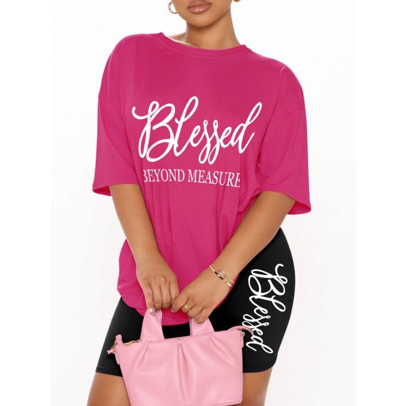 Sets for Women Summer 2 Pieces Blessed Printed Offers and Liquidation Everything Cheap Elegant Women's Sets Short Sets