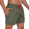 Men Drawstring Elastic Waist Lightweight Breathable Mesh Lined Quick Dry Swim Shorts Athletic Beach Swim Trunks with Pockets for Outdoor Sports