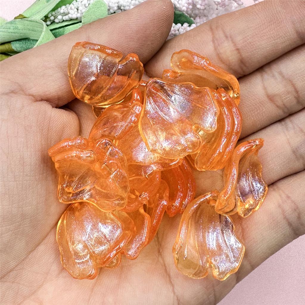 Creative Accessories Material Earrings Creative Jewelry Shiny DIY Making Pendant 20.6*22.9mm Keychain Acrylic Beads 20Pcs Large Petal