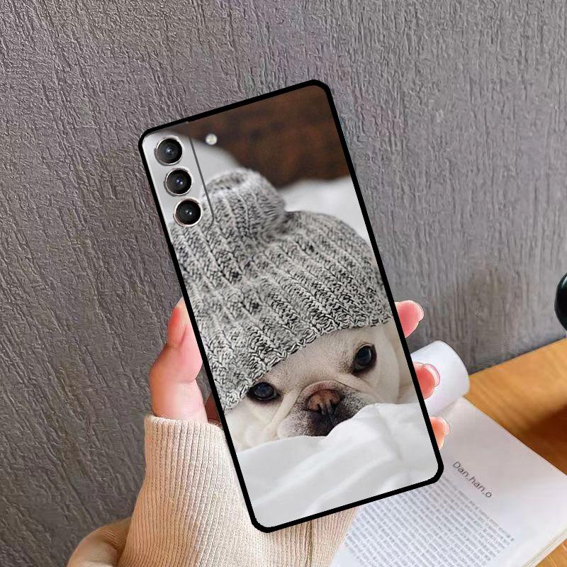 Funny French Bulldog Back Case For Samsung Galaxy S23 Ultra S20 S21 FE S9 S10 Plus Note 10 20 S22 Ultra Coque
