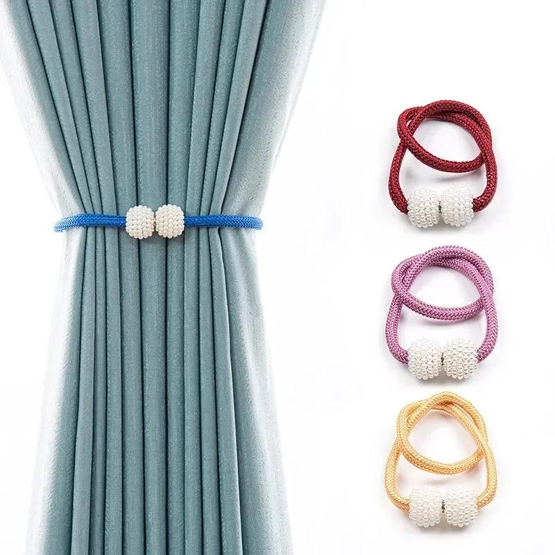 Magnetische Vorhang-Clips mit Perlen, Schnalle, Vorhanghalter, Haken, hängende Kugel, magnetische Raffhalter, Vorhang-Zubehör für Zuhause