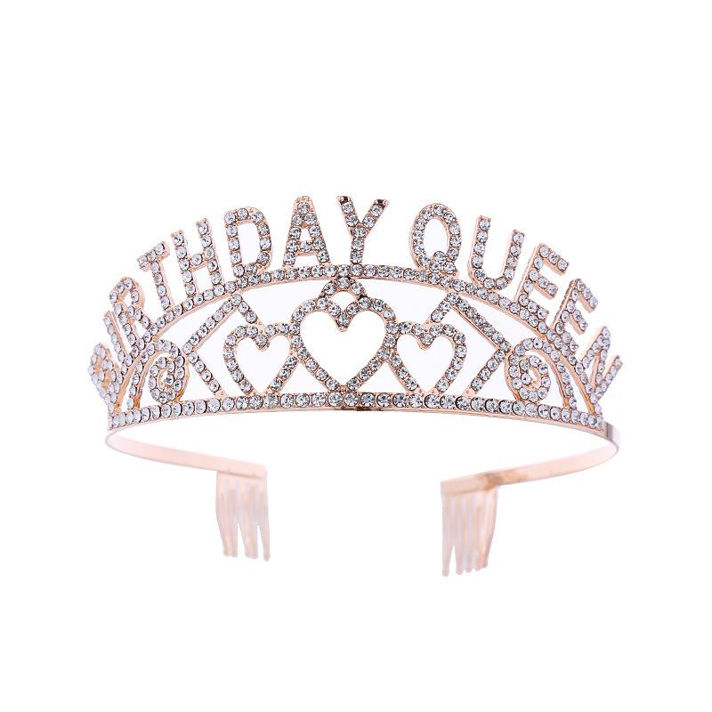 European and American Bridal Crown Tiara Alloy Crystal Wedding Hair Accessories Crown Birthday Party Headband Jewelry