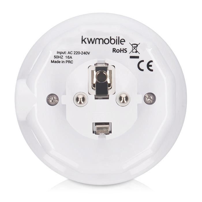 Kwmobile 2x Veilleuse LED Automatique - Lampe De Nuit Murale Avec Prise Intermédiaire Capteur Crépusculaire 3 Couleurs - Lumière Enf