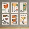 Abstract Vintage Cocktail Color Block Shapes Wall Art Canvas Painting Nordic Posters And Prints Wall Pictures For Bar Club Decor