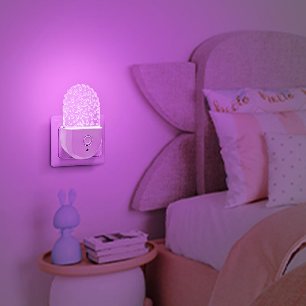 RGB Plug In Night Light Color Changing LED Nightlight for Kids Living Room Bedroom Bedside Lamp