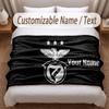 Benfica FC Printed Flannel Blanket Custom Name Text Soft Warm Throw For Bedroom Holiday Gift