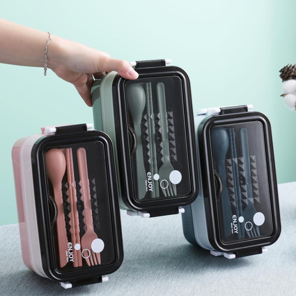 Bento Boxes Double Layer Stainless Steel Lunch Box With Soup Bowl Leak-Proof Bento Box Dinnerware Set