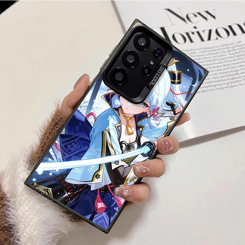 Genshin Impact Kamisato Ayaka Weiche Handyhülle für Samsung Galaxy S24 S25 FE S26 Edge S23 Ultra S22 Plus S21 + Stoßfeste Hülle B