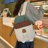Cartoon Capybara School Bag Kawaii Shoulder Bag Lovely Capybara Nylon Backpack  Girls