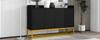 Modern Sideboard In Minimalist Style, 4-Door Handle-Free Buffet Cabinet for Dining Room, Living Room, Kitchen (Black)