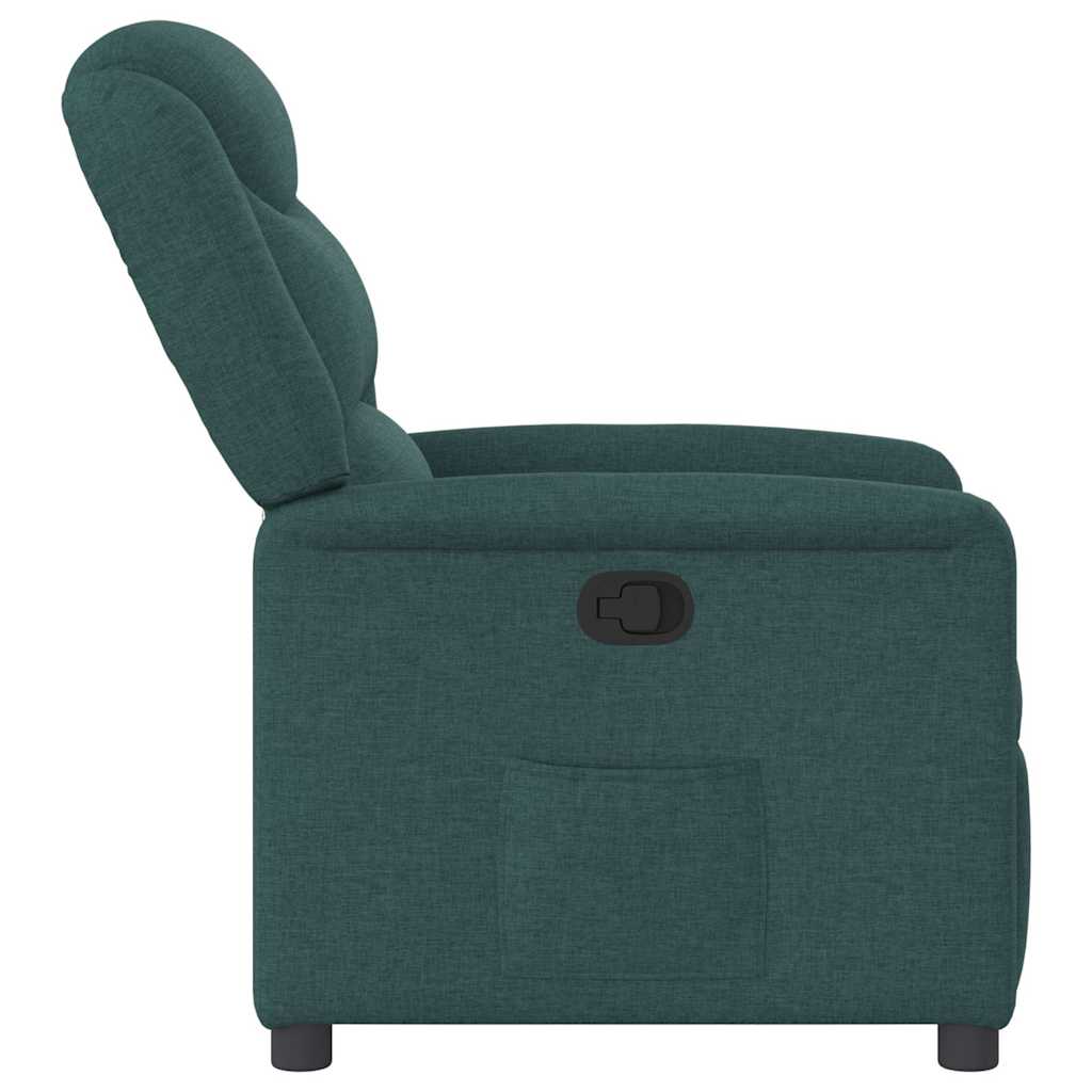 Recliner Chair Dark Green Fabric