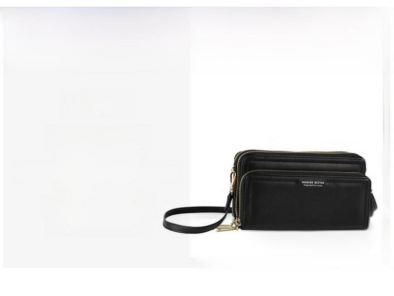 Lonny Women's Large Double Zipper Clutch Wallet & Shoulder Bag - Multifunctional, Fashionable, and Spacious.