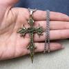 1 Stück Gothic Doppelseitiger Kreuz Anhänger Halskette Nischen Persönlichkeits Design Hip Hop Retro Punk Accessoires