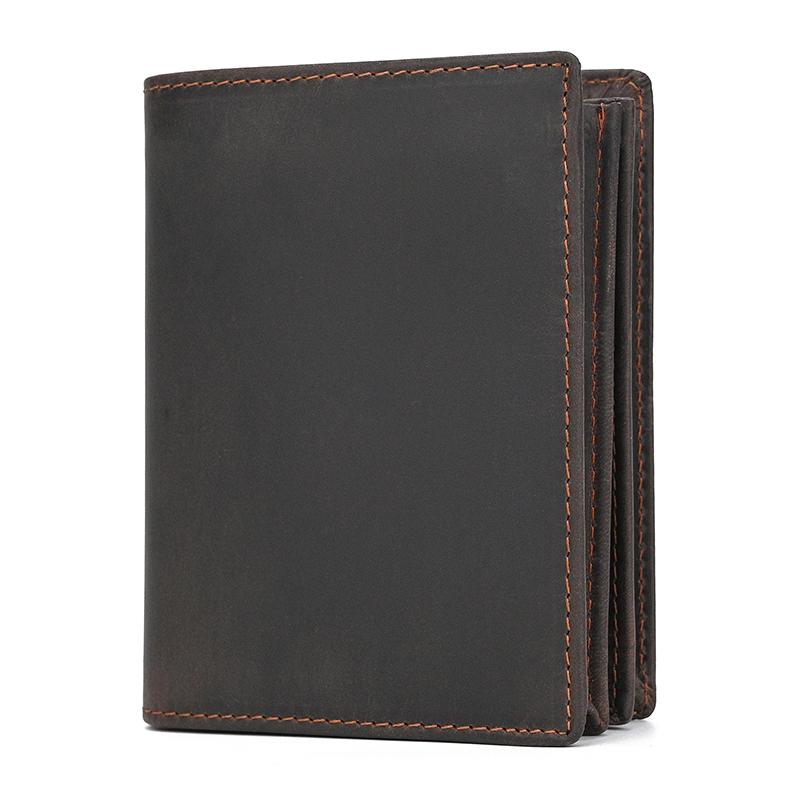 New Fashion Men's Short Purse Genuine Leather 2026 New Designer Luxury Male Purse Wallet Real Cowhide Retro Men's Card Hoder