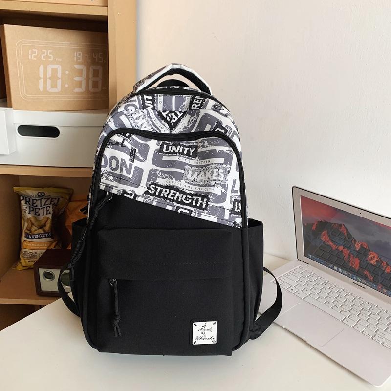 Schoolbag School Bag Male College Student Large Capacity High School Junior High School Student Versatile Tide Brand Backpack Girls Backpack ins 