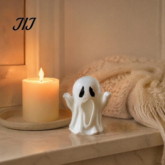 Personalized Halloween Gift 3D Printed Ghost Figurine, Spooky Small Statue, Modern Minimalist Decor Cute Desktop Decoration for Party Tabletop Mantel