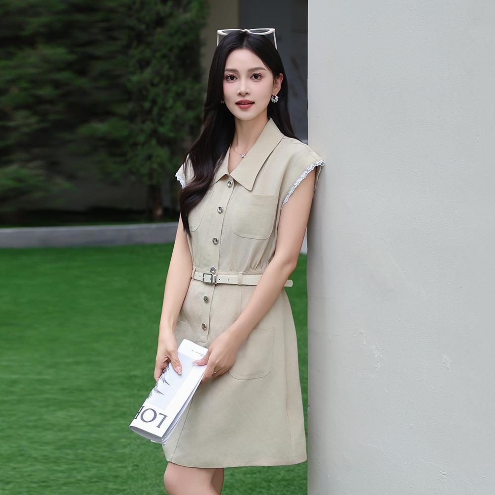 MIXMAX Casual Versatile Temperament Fashionable Age Reducing and Slimming Short-Sleeved Dress