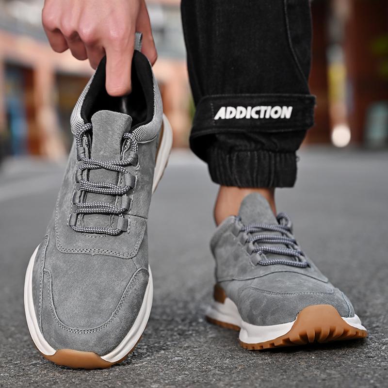 Fashion Casual Leather Men's Sneakers Low-top Casual Shoes Vintage Style All-match Sports Shoes Comfort Male Treking Footwear Trainers