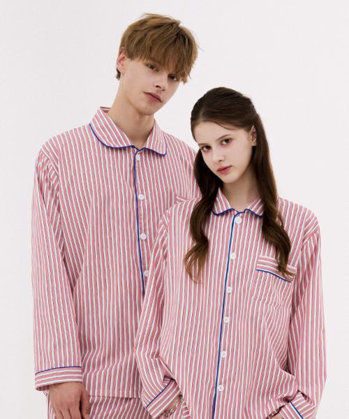 [Dossy] [2SET] Silk-Fit Peony Long Sleeve Couple Pajama Set [Shipped from Korea] 100% Authentic