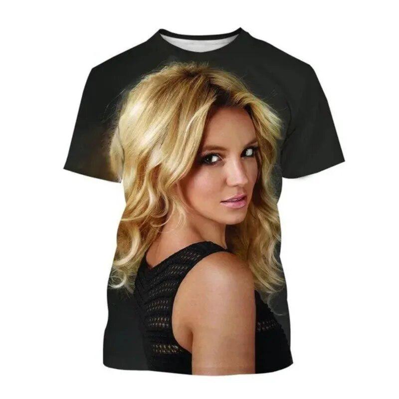 

Літні футболки Britney Spears з 3D-принтом Streetwear для чоловіків і жінок, повсякденні, оверсайз, з круглим вирізом, з коротким рукавом, футболки, топи, одяг L