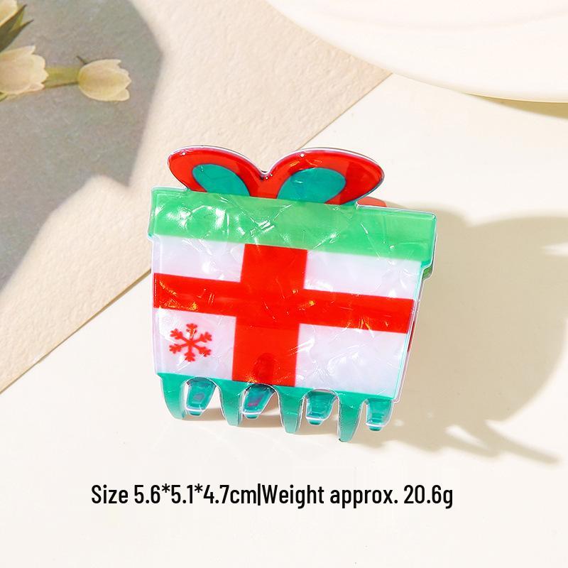 Cartoon Christmas Shark Claw Hair Clip - Cute and Versatile Holiday Accessory