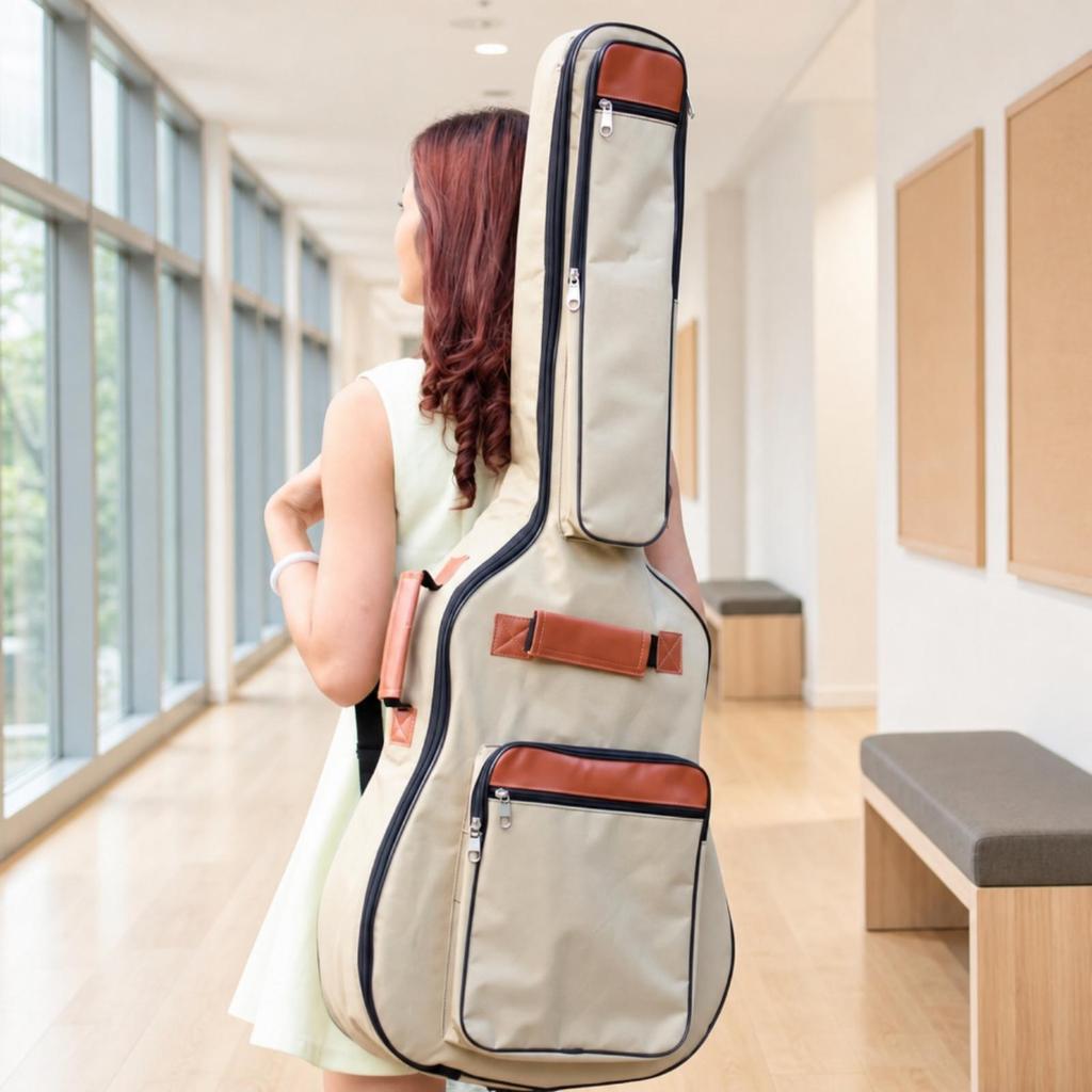 Folk Guitar Bag Backpack-Style with Shoulder Straps Long-Lasting