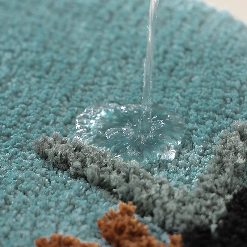 Vintage Bath Mat Absorbent Non-Slip Design Decorative Floor Rugs for Bathroom Entrance Bedroom Balcony Quick-Dry Decor Carpet