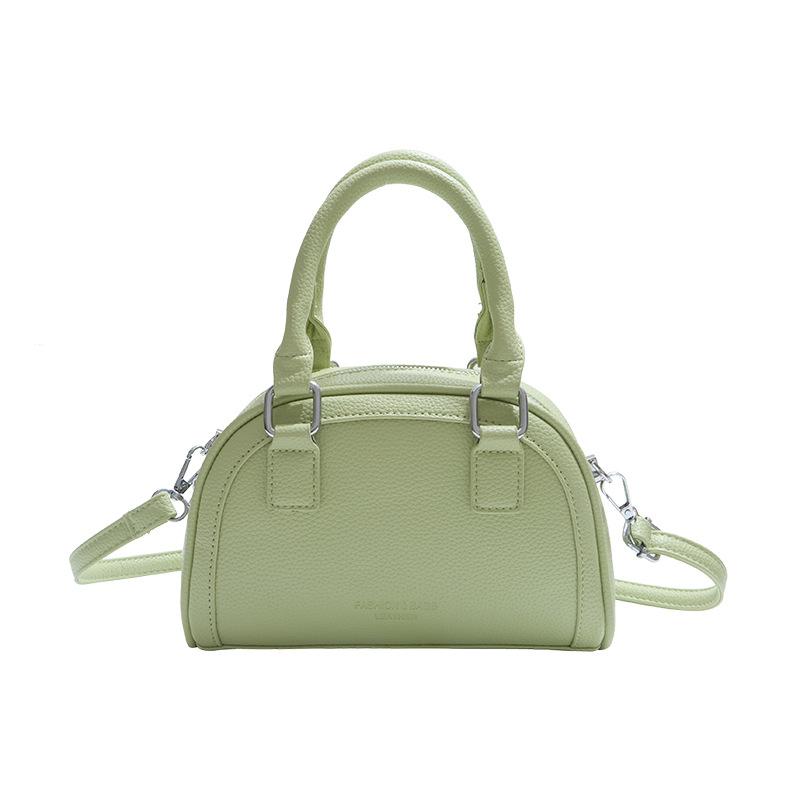 High-end Fashion Lychee Pattern Portable Bowling Bag Women 2025 New Retro Versatile Commuter Shoulder Messenger Bag