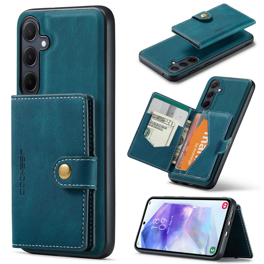 For Samsung Galaxy A55 5G Case Leather+TPU Phone Cover with Card Bag
