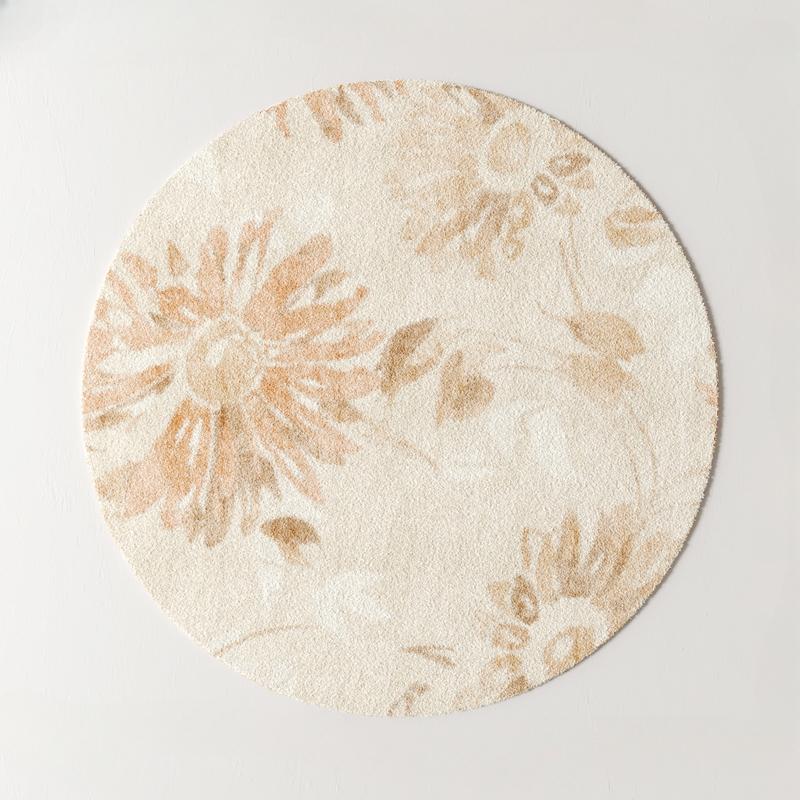 Cream Style Bedroom Decor Round Carpet Light Luxury Carpets for Living Room Thick Plush Bedside Floor Mat Fluffy Soft Lounge Rug
