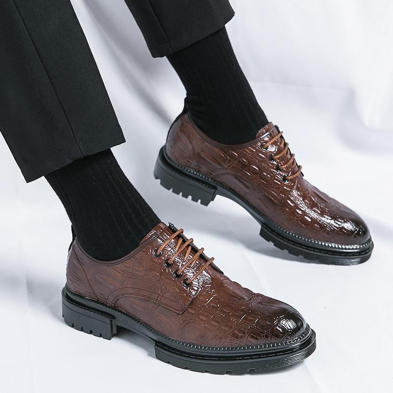 Fashion Fashion Trend Comfort Thick Soled Leather Shoes Men Business Formal Brand Men Casual Shoes Classic Handmade Oxford Wedding Shoes