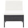 3 Piece Garden Lounge Set with Cushions Poly Rattan Black