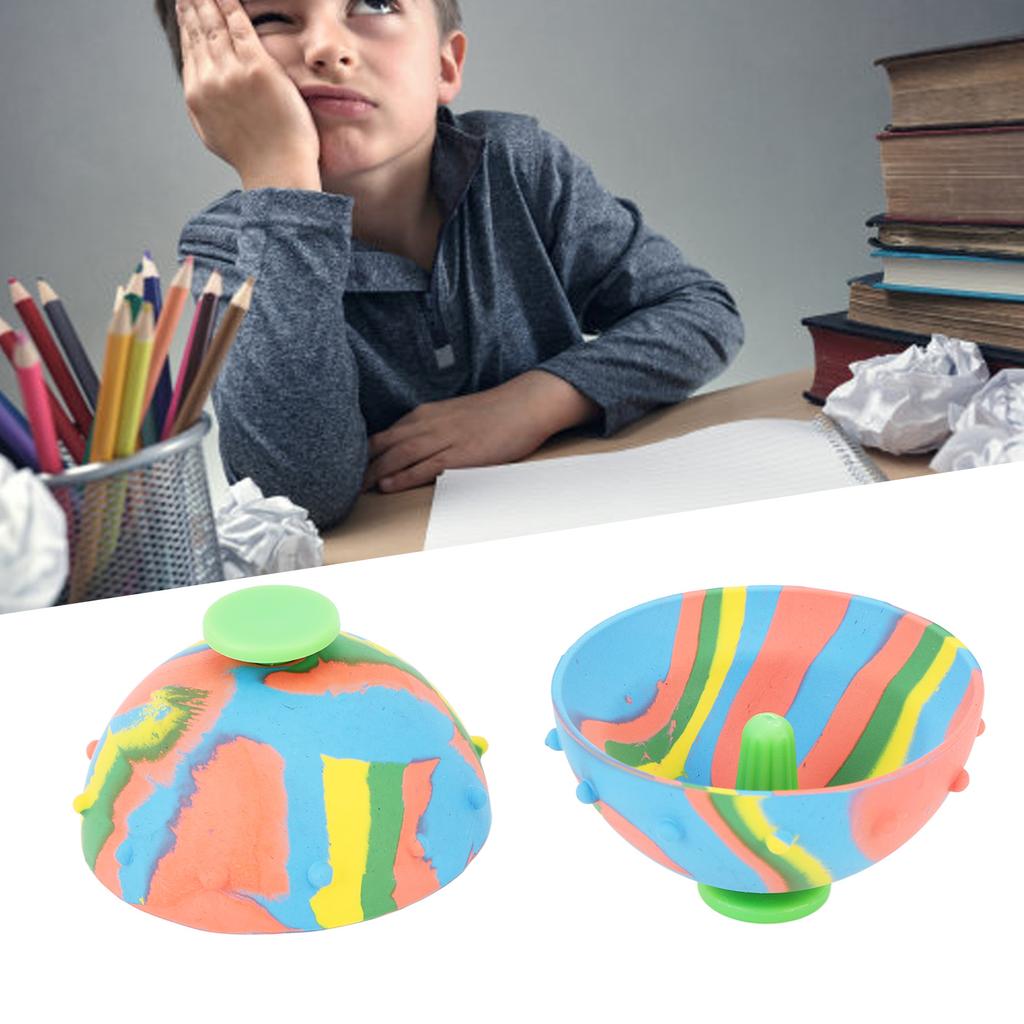 2pcs Bounce Bowls Fidget Toys Rubber Camouflage Bouncing Bowls Durable Jumping Bounce Fidget Toys for Home School Yard Playground
