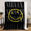 Nirvana Logo Smiley Gesicht Design Flanelldecke für Schlafzimmer Wohnzimmer Sofa und Nickerchen