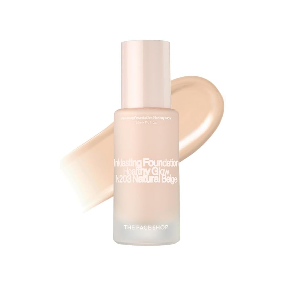 The Face Shop Ink Lasting Foundation Healthy Glow R #N203 35ml Serum Infused Base Makeup White Skin Coverage Korean Cosmetics