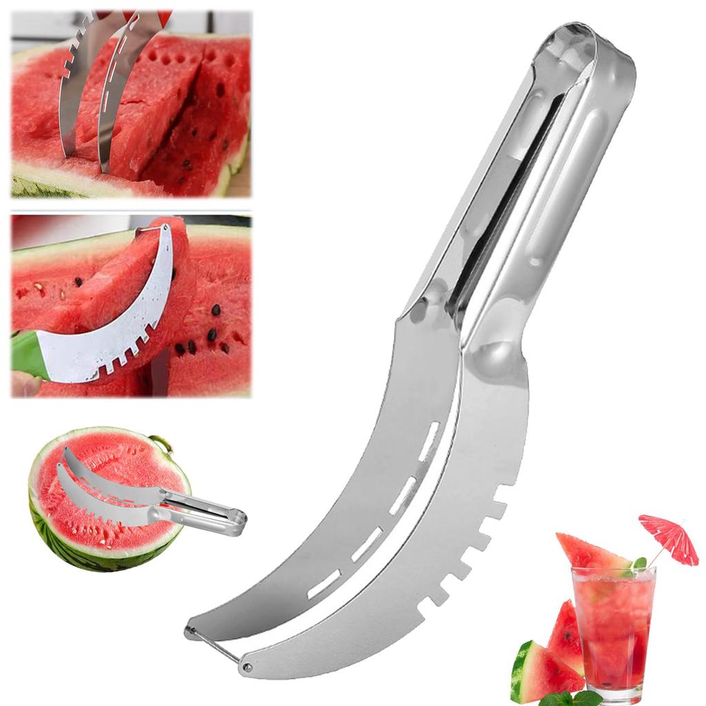 Watermelon Slicer Cutter - Stainless Steel Melon Cutter -Watermelon Cutter Slicer Tool -Watermelon Cutting Fork - Multifunctional Fruit Fork