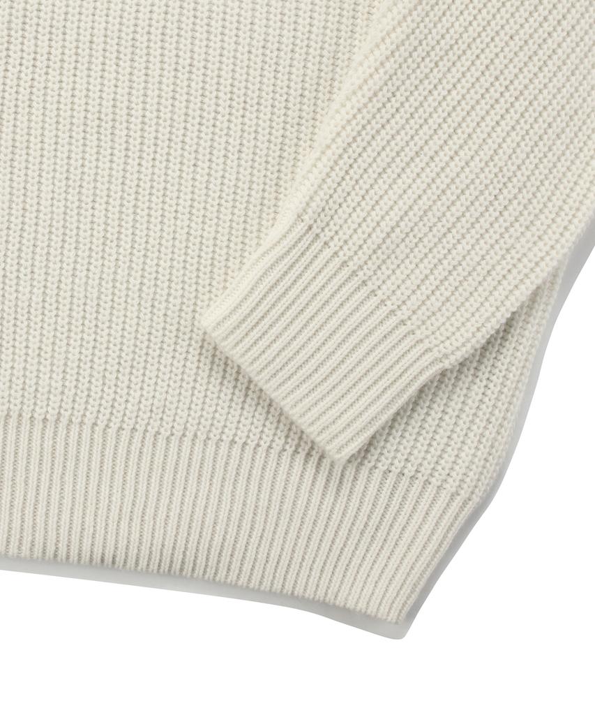 COLUMBIA UNIVERSITY 1754 Crown Overfit Half Zip-Up Sweater Cream