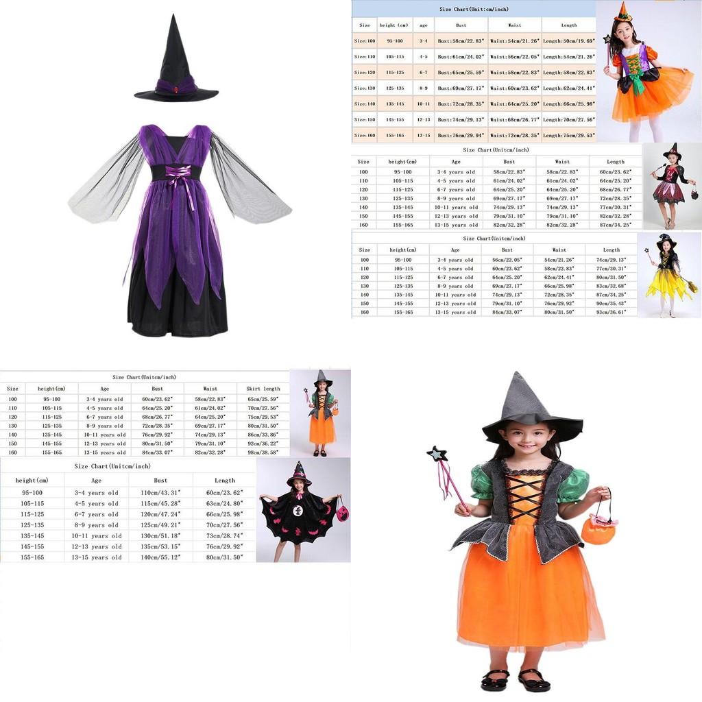Enchanting Children Halloween Cosplay Witch Costume For Baby Girls With Bow Decoration