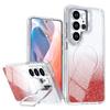 Glitter Gradient Magnetic Phone Case For Samsung Galaxy S25+ / S24+ 5G, Lens Frame Kickstand Wireless Charging Protective Cover