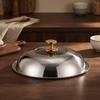 Domed Pot Lid with Viewing Section Transparent Stainless Steel Glass Window